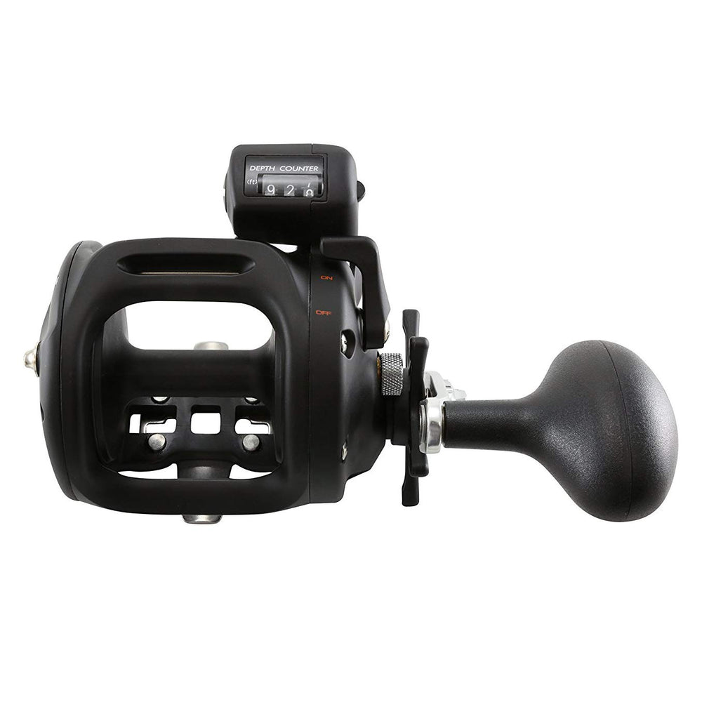 Okuma Magda Pro DXT reel, side view, precise line counter for accurate length control