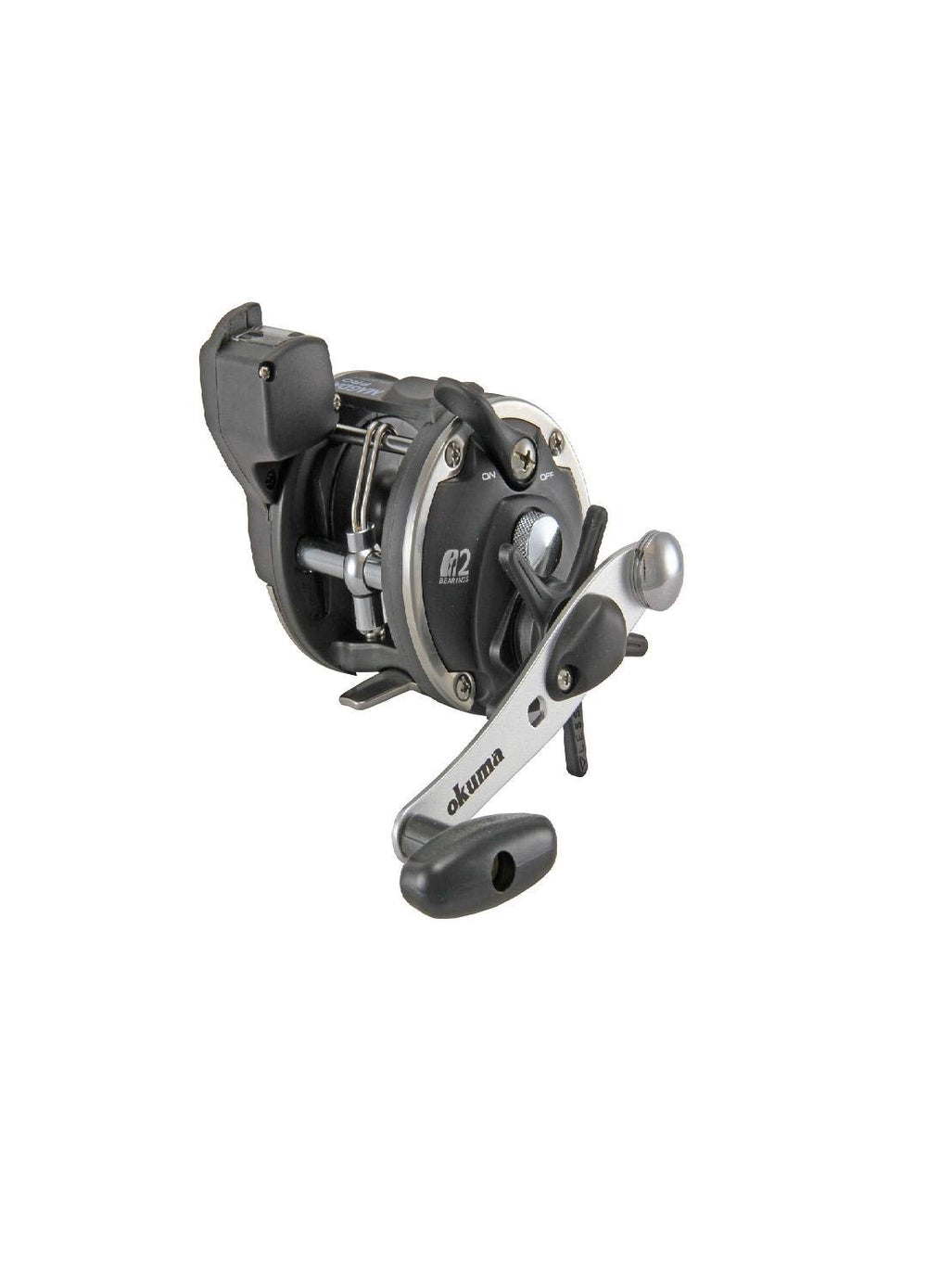 Okuma Magda Pro DXT level-wind guide keeps line accurate during retrieves