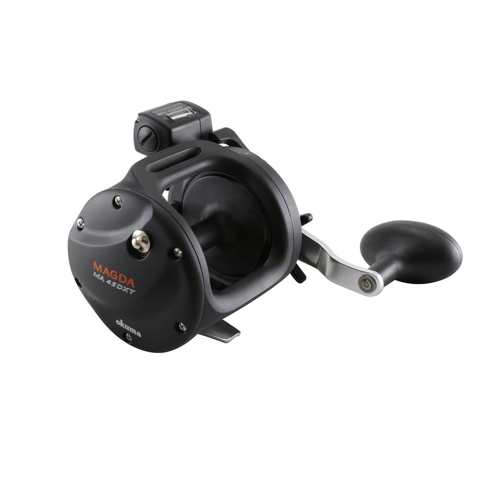 Okuma Magda Pro DXT linecounter reel in black with precise line tracking