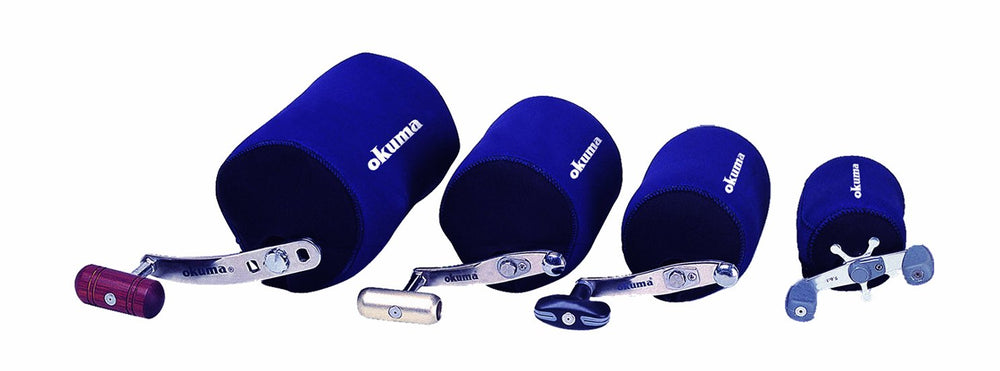 Okuma neoprene reel covers shield trolling reels from scratches and dust on deck