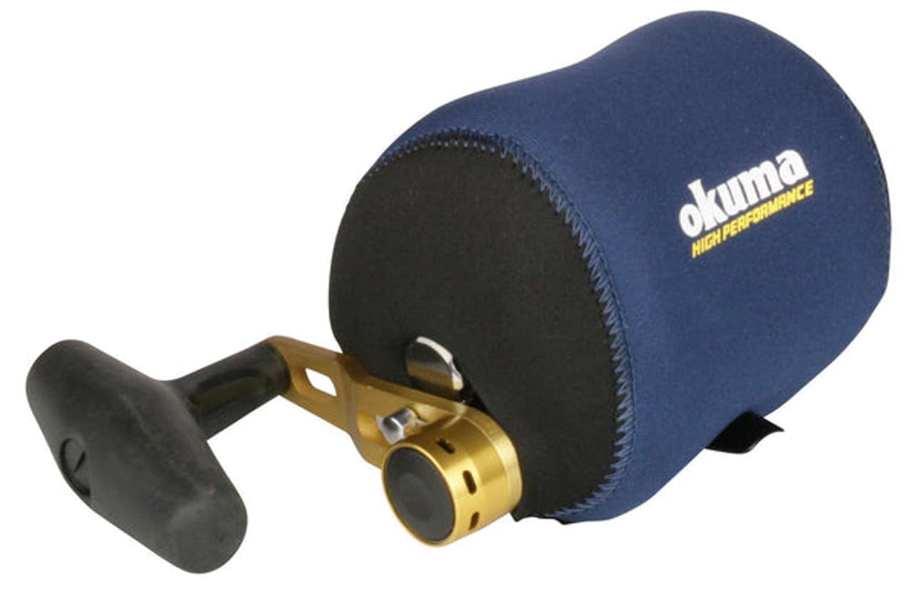OKUMA Reel Shield neoprene cover protects reels from water and debris.