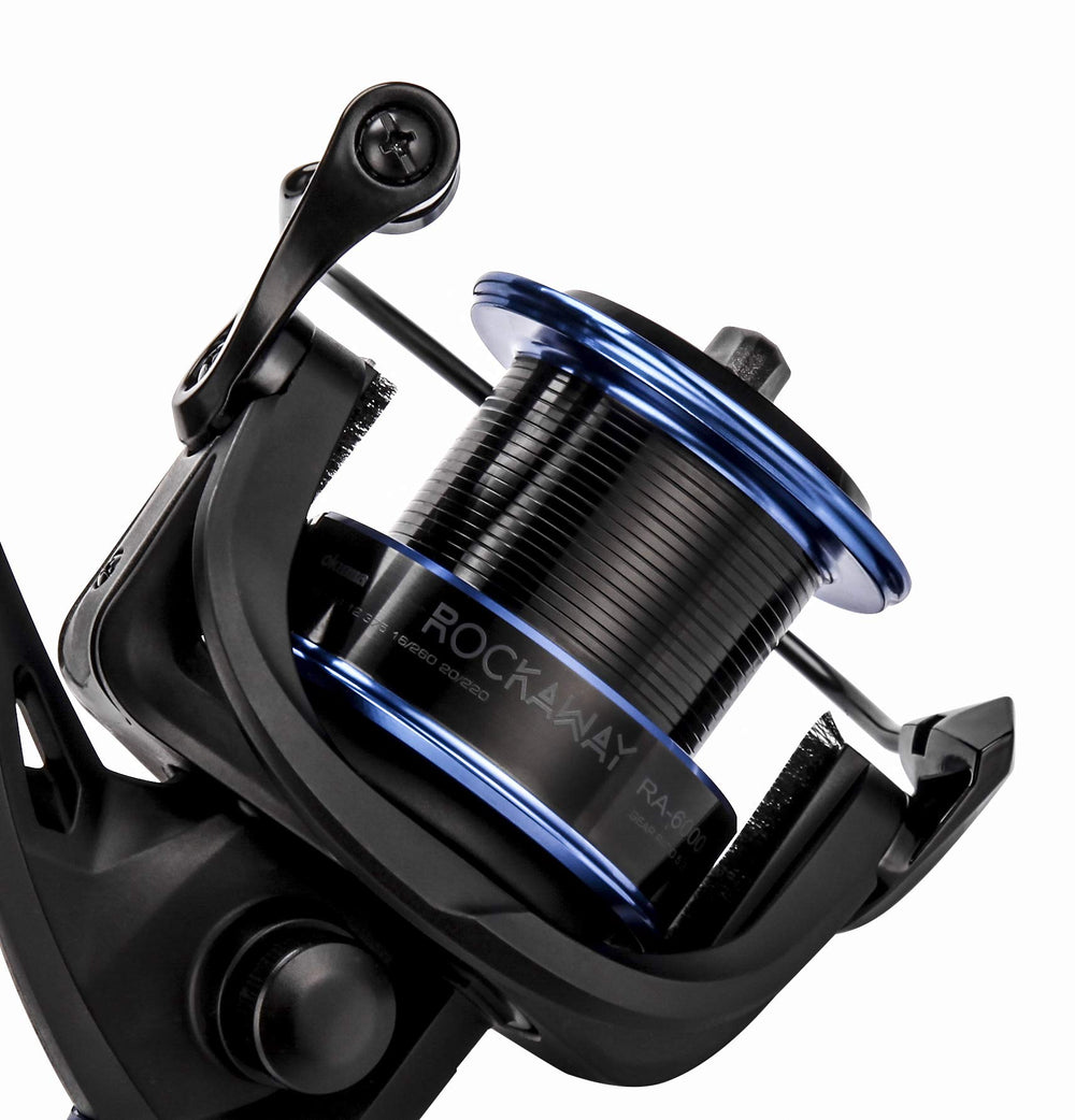 Okuma Rockaway reel in use demonstrates smooth line control and durability at the shore