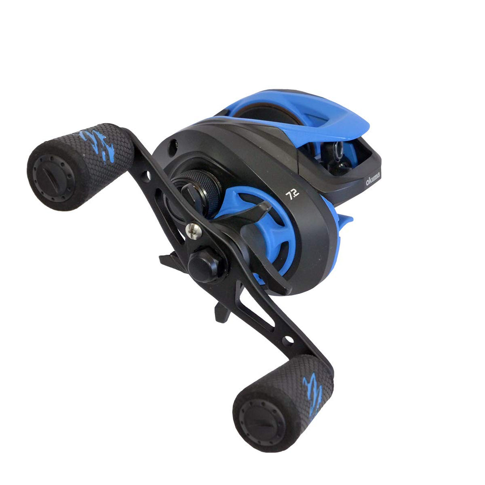 Okuma Serrano reel handle with 95mm aluminum sweep supports effortless all-day retrieves.