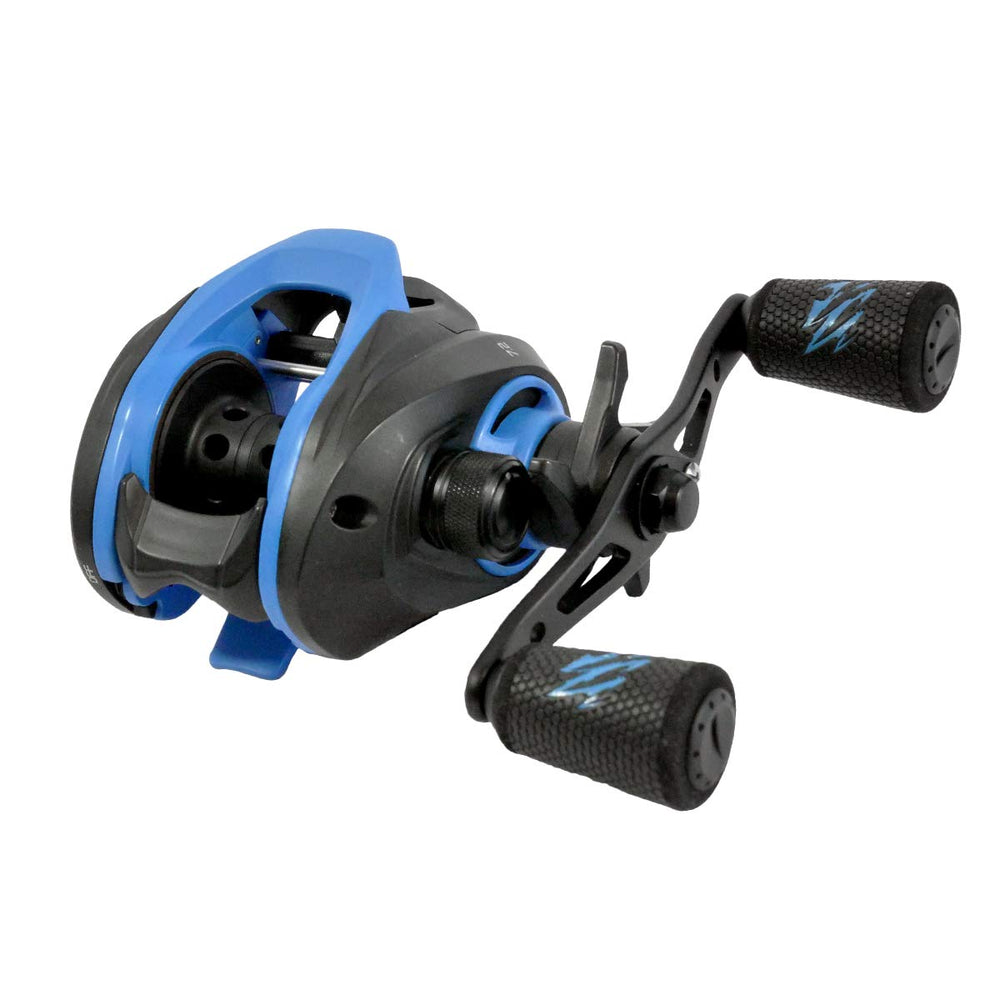 Okuma Serrano SRN100-A low profile baitcast reel exterior close-up