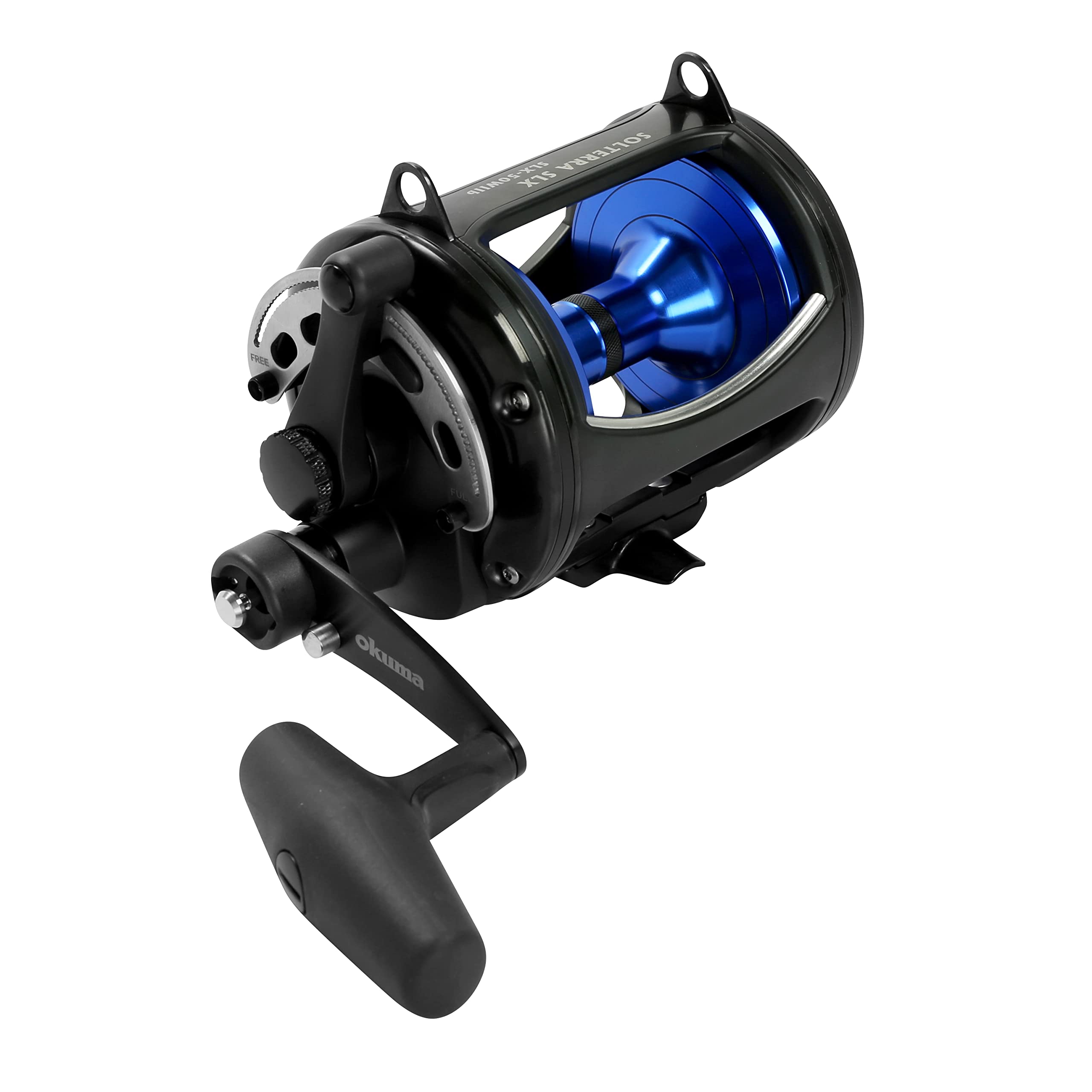 Okuma Solterra SLX-50WIIb drag system close-up, Cal’s universal drag grease.