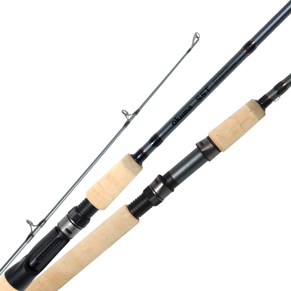 OKUMA SST-S-702ULa Kokanee rod gray profile, lightweight precision casting for trout and kokanee