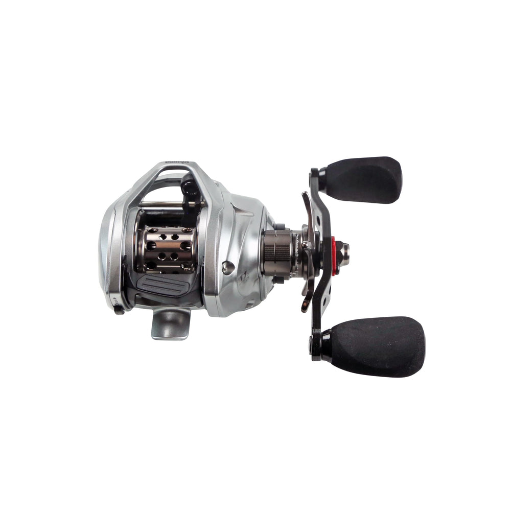 Okuma X-Series reel diecast frame for rigidity and smooth handling.