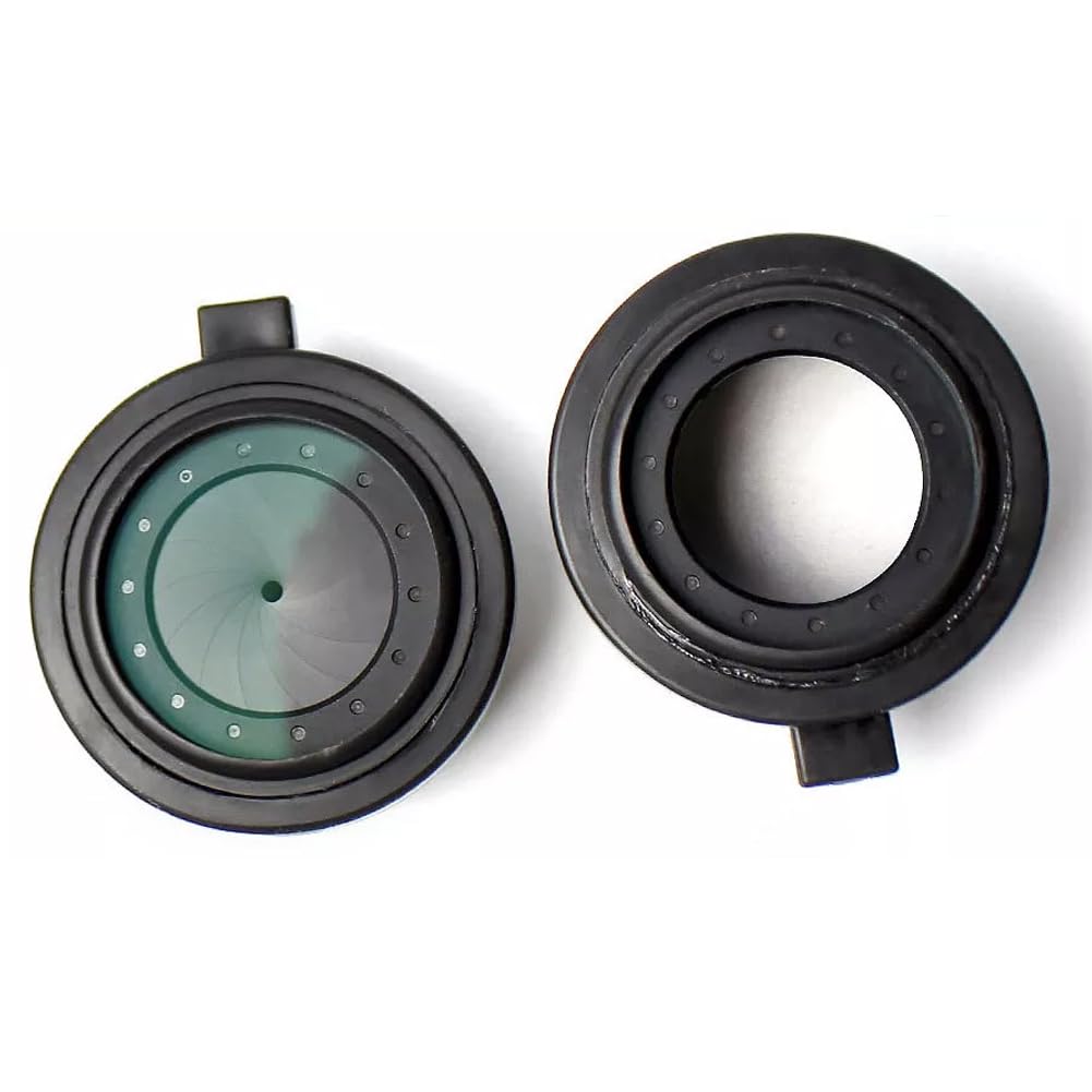 okyass adjustable cap shows open or closed iris for precise light control on night vision gear.