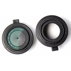 okyass adjustable cap shows open or closed iris for precise light control on night vision gear.
