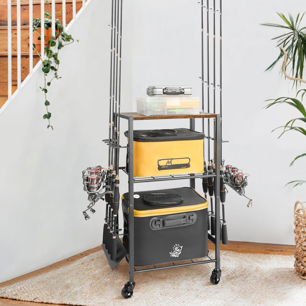 8-rod capacity storage cart designed for home and garage