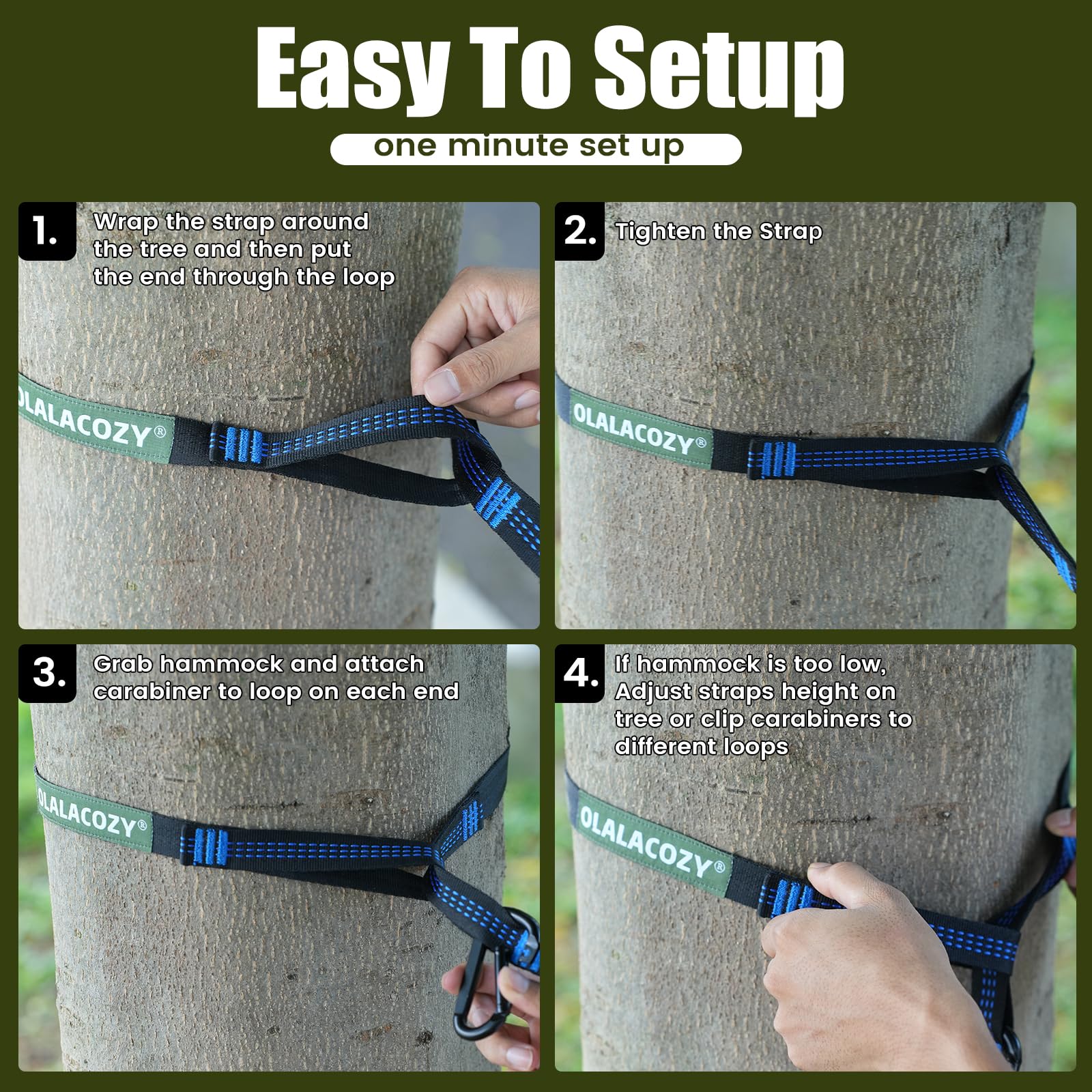 OLALACOZY camping hammock machine washable for simple cleaning