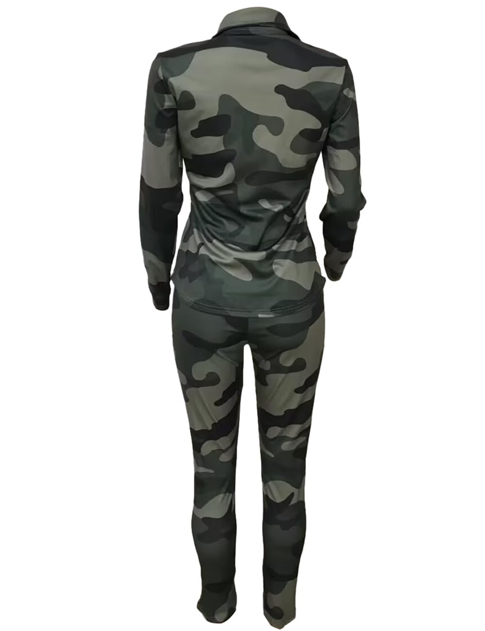 OLAMIOSO camo suit set on model ready for streetwear