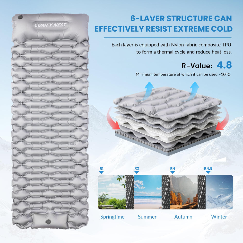 Olaterior ultralight sleeping pad demonstrates compact packability for backpacking trips.