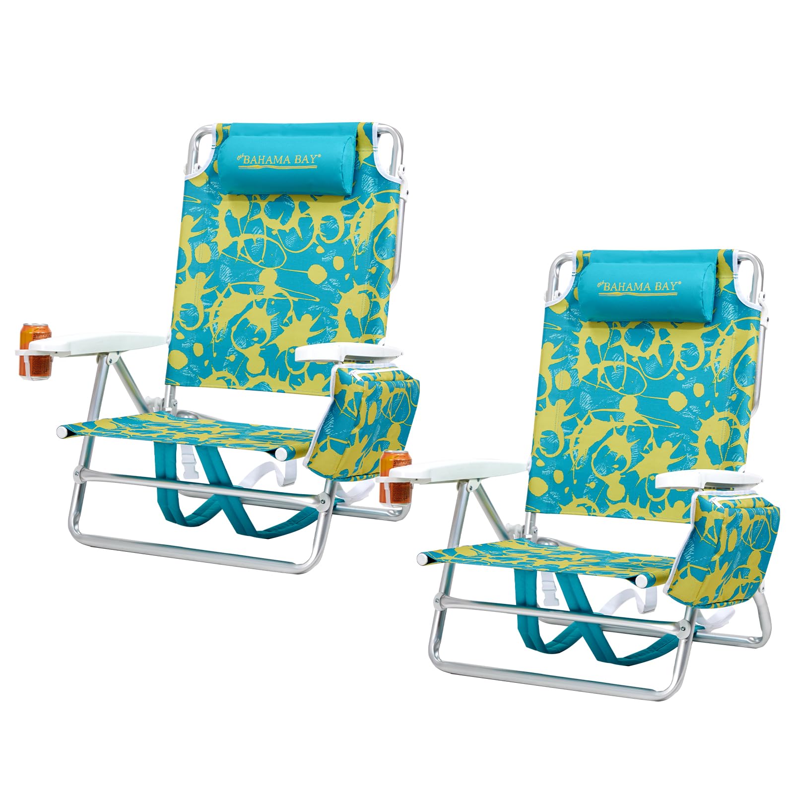 Old Bahama Bay Backpack Beach Chair with 5-position backrest for personalized lounging.