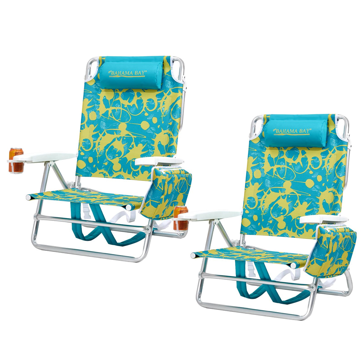 Old Bahama Bay Backpack Beach Chair with 5-position backrest for personalized lounging.