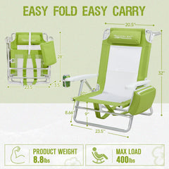Old Bahama Bay backpack beach chair with 5 position backrest, customizable comfort