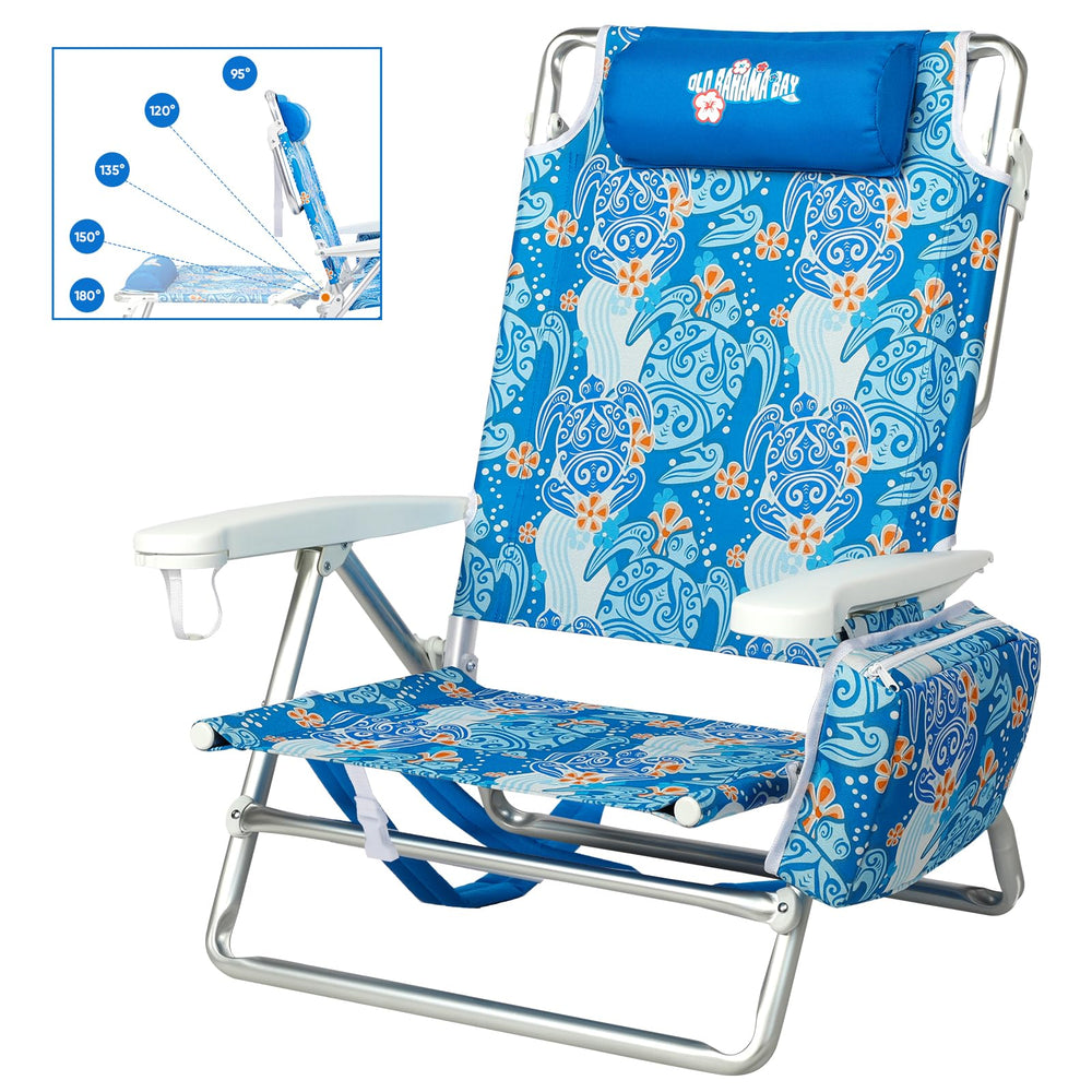 Old Bahama Bay backpack beach chair folding for easy transport on sand