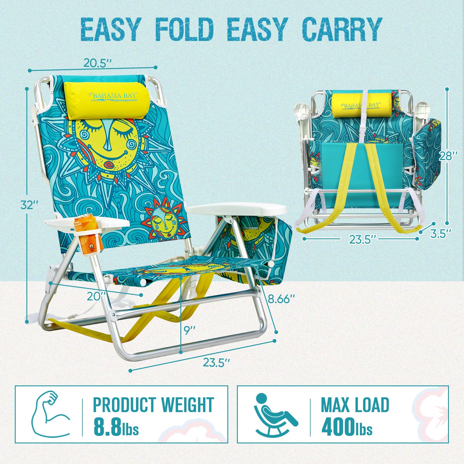 Old Bahama Bay five-position backrest adjustment for comfort.