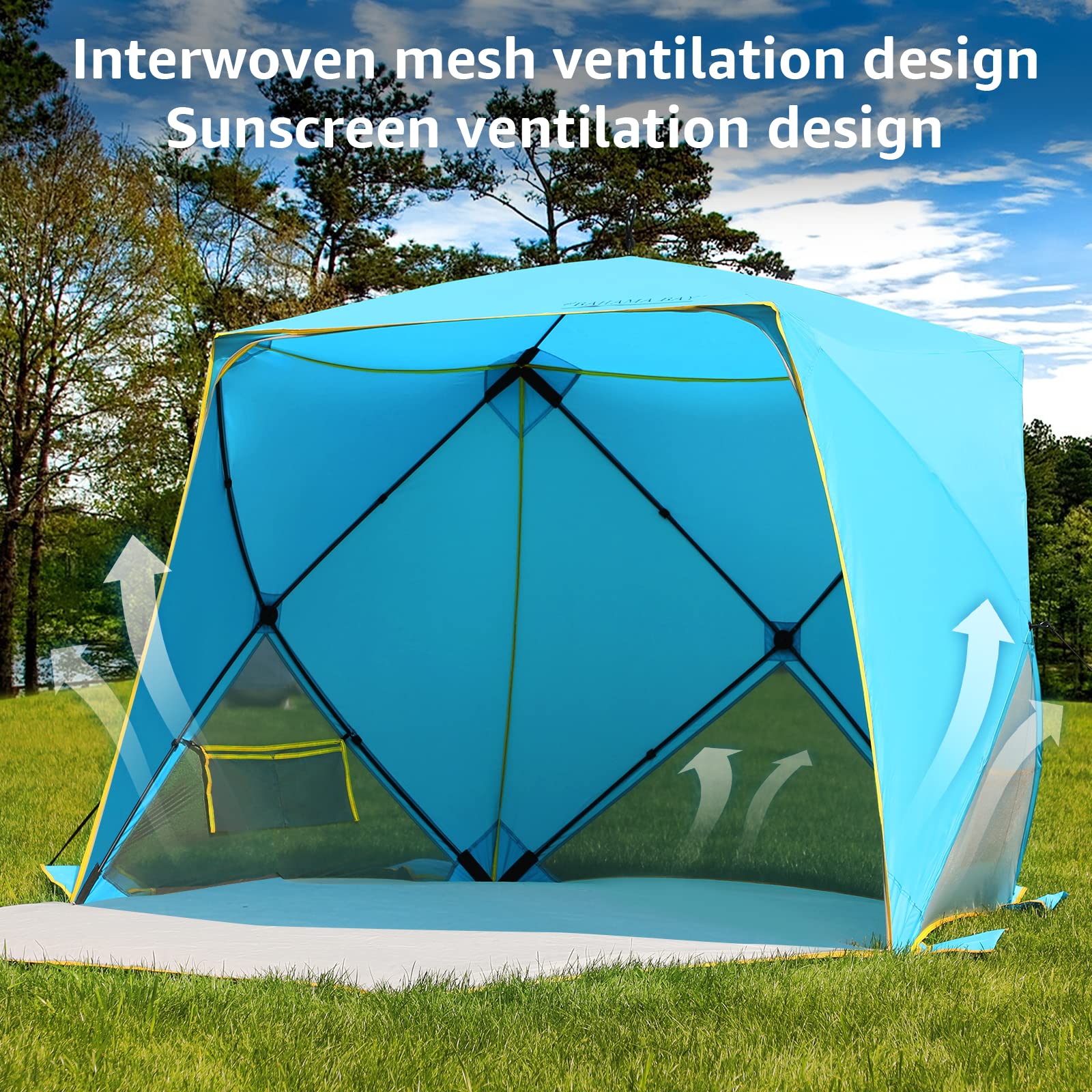 Old Bahama Bay pop up beach tent extendable floor creates extra space