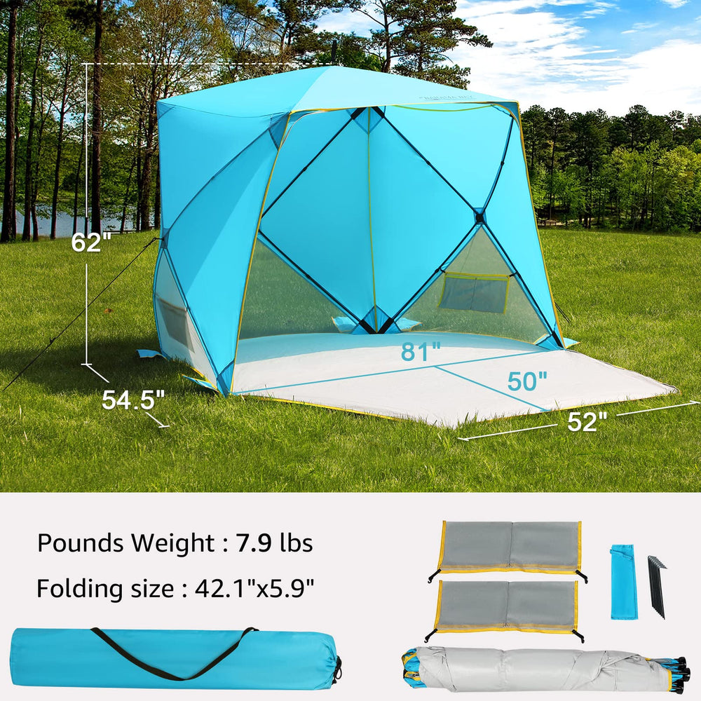 Old Bahama Bay pop up beach tent uses at beach park or lake adventures