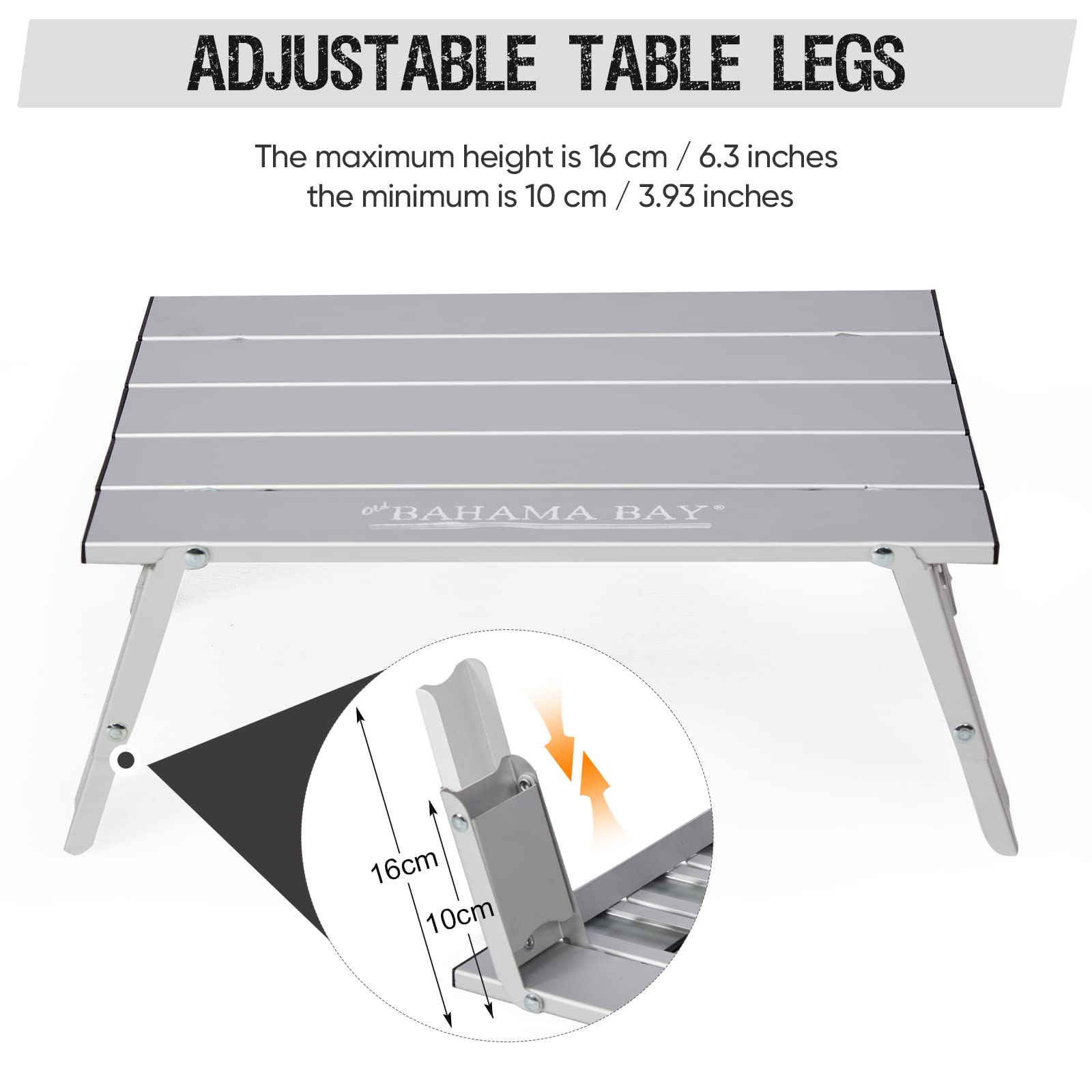 Old Bahama Bay Ultralight Mini Table closeup shows durable aluminum construction