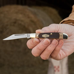 Sawcut Delrin handle and nickel silver pins on Old Timer Pal