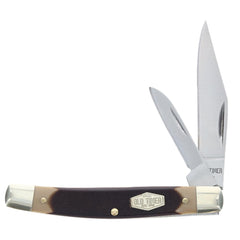 Close-up of Old Timer 33OT Middleman Jack folding knife showing 5.7in overall length and sawcut handle