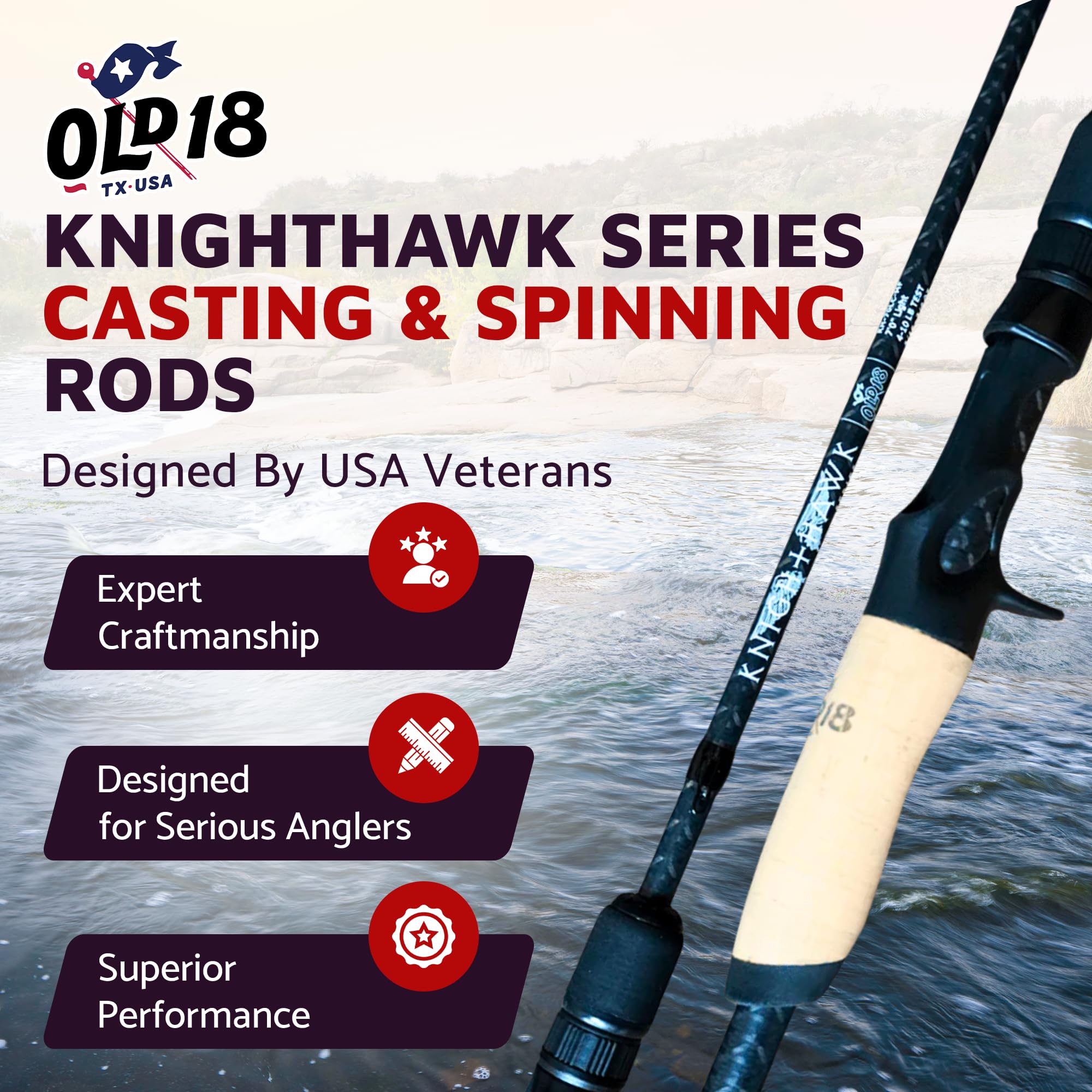 OLD18 Knighthawk X-Wrap pattern enhances durability and smooth action.