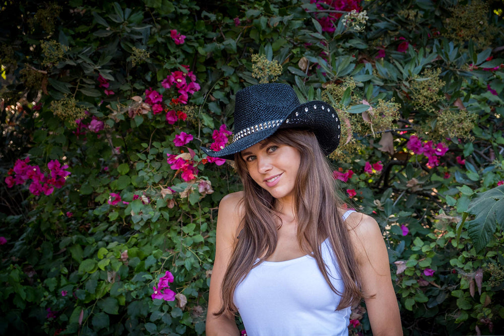 Old Stone Quality rockstar black cowboy hat for safari and outdoor adventures.