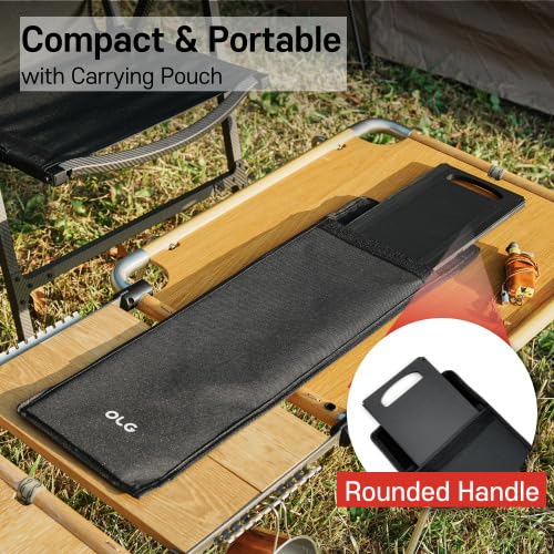 OLG Camp Stove Windscreen wipe-clean surface shows easy cleaning after cooking.