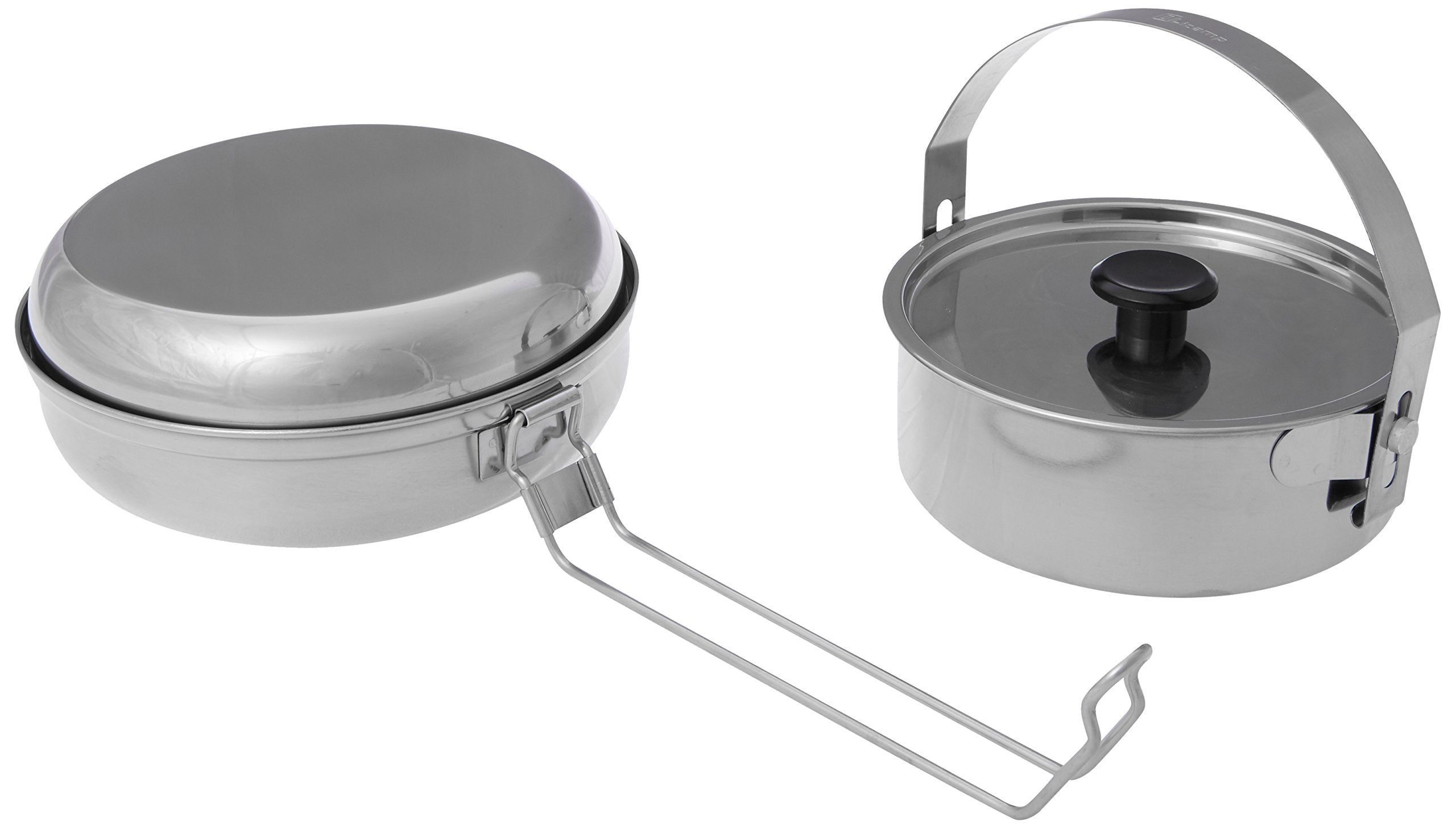 Olicamp Mess Kit dish and nesting pot with lid saving space in packs.