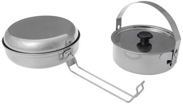 Olicamp Mess Kit dish and nesting pot with lid saving space in packs.
