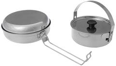 Olicamp Mess Kit dish and nesting pot with lid saving space in packs.