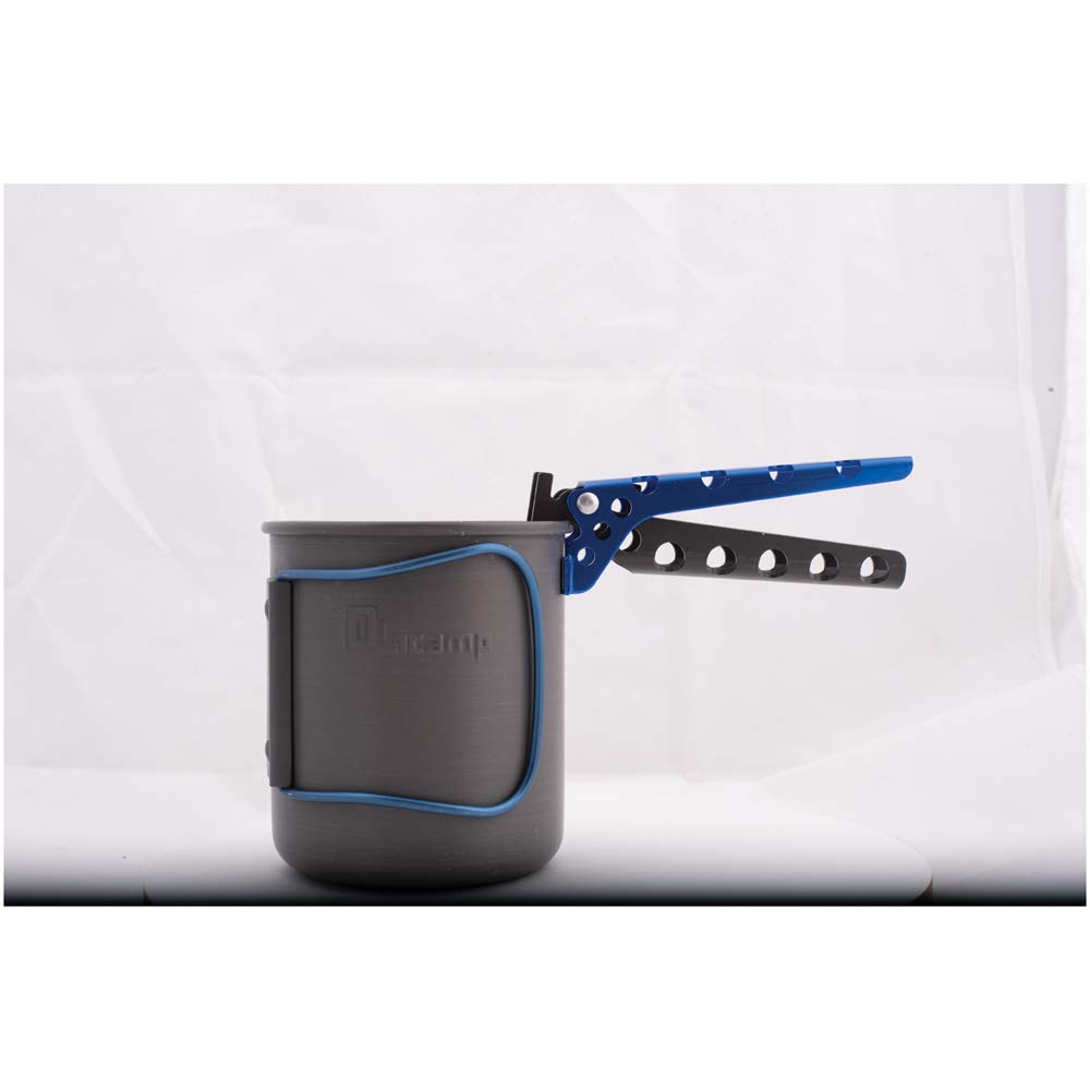 Olicamp pot lifter blue top view shows compact, durable aluminum body