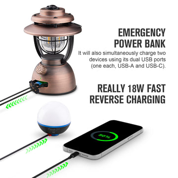 OLIGHT Olantern Classic 2 Pro built-in emergency power bank with USB ports