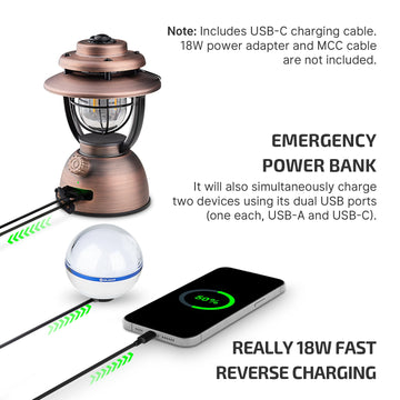 OLIGHT Olantern Classic 2 Pro USB-C recharge for quick top-ups during camping