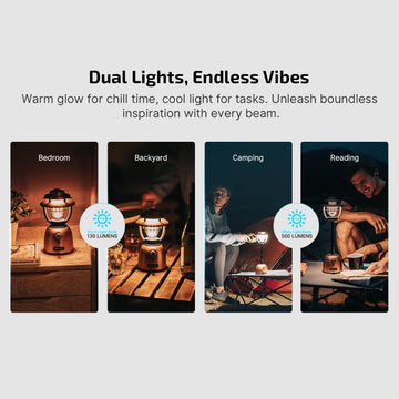 OLIGHT Olantern Stretch bedside-light placed on nightstand with soft ambient glow