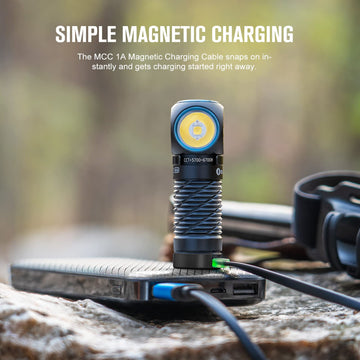 OLIGHT Perun 2 Mini worn as handheld with pocket clip attached