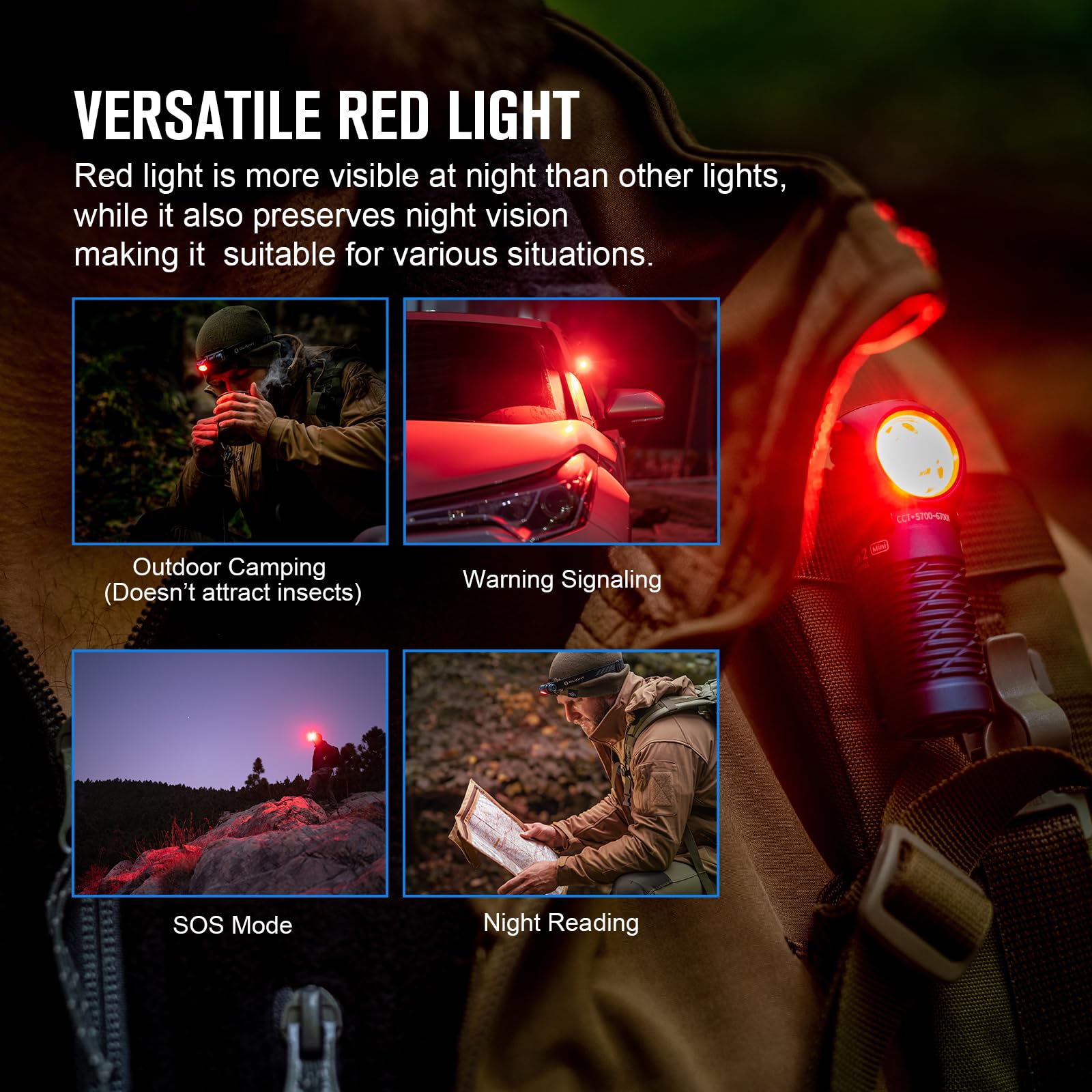 OLIGHT Perun 2 Mini headband close-up emphasizes comfort.