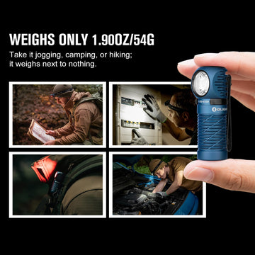 OLIGHT Perun 2 Mini red light mode preserves night vision during tasks.