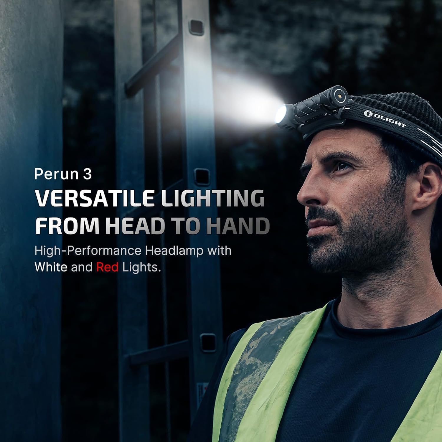 OLIGHT Perun 3 headlamp side buttons for easy operation during activities