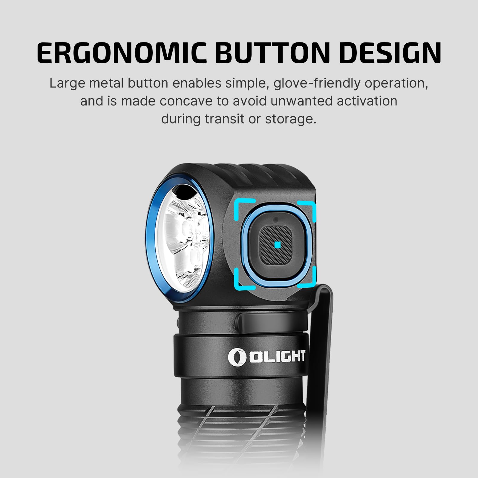 OLIGHT Perun 3 easy-to-use large side buttons for quick control.