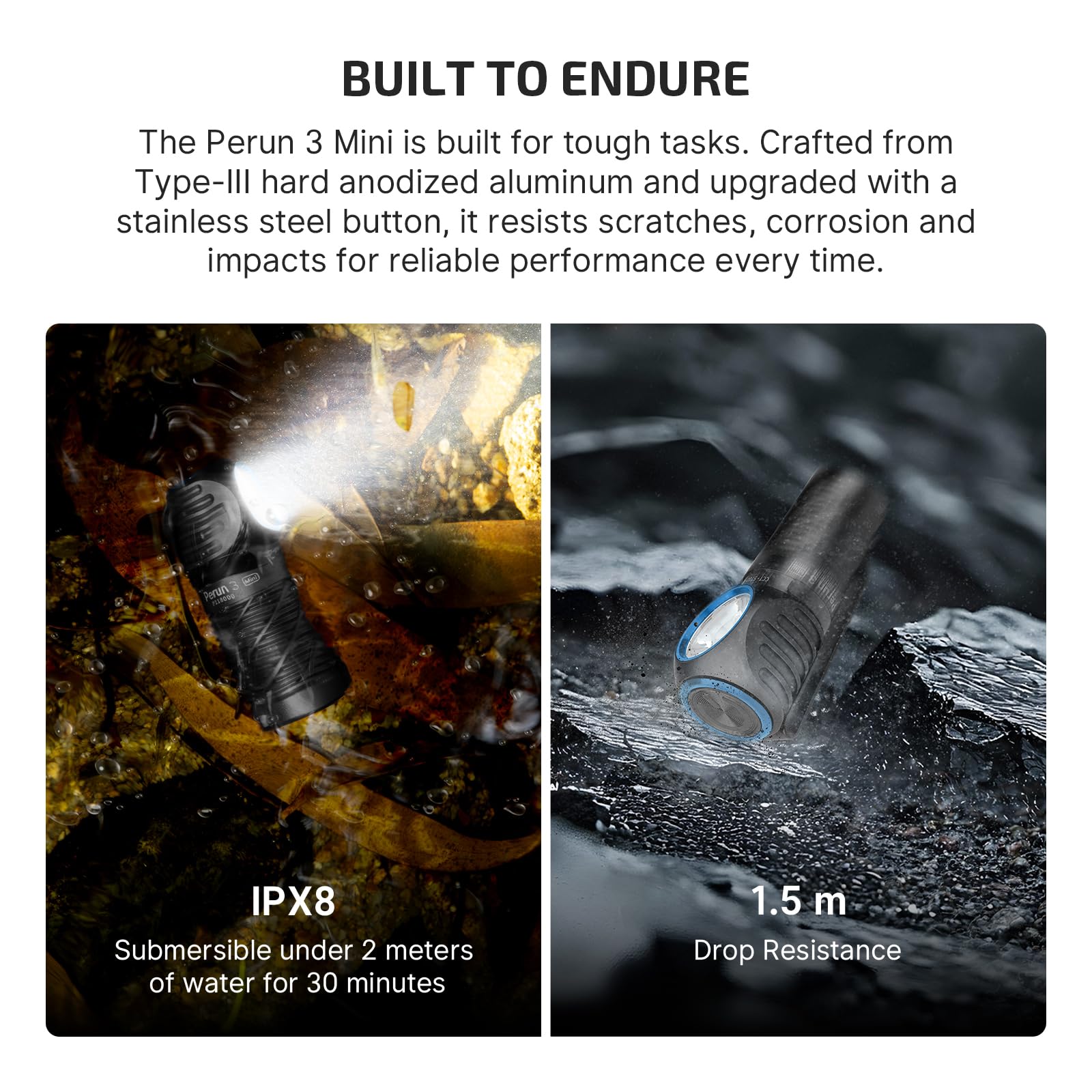 OLIGHT Perun 3 Mini compact design suits work sites and trails