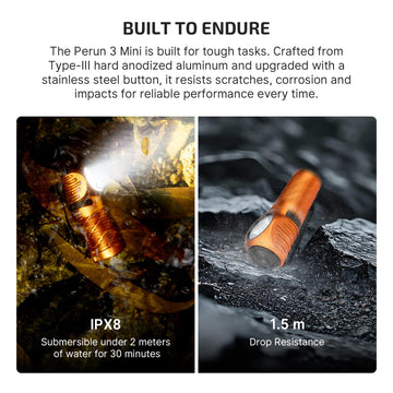 OLIGHT Perun 3 Mini compact design fits easily in a pack