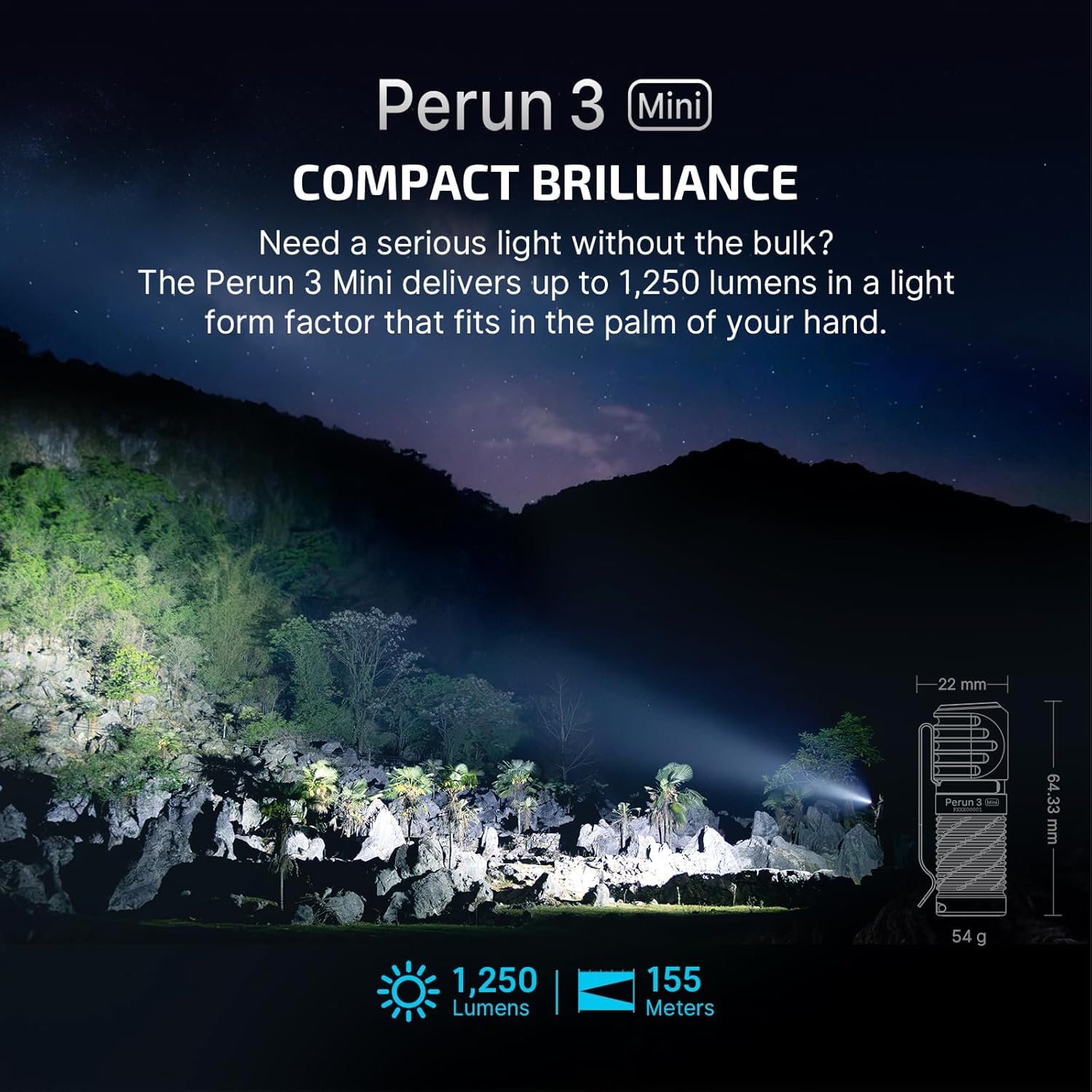 OLIGHT Perun 3 Mini headlamp red-light mode preserves night vision for discreet use
