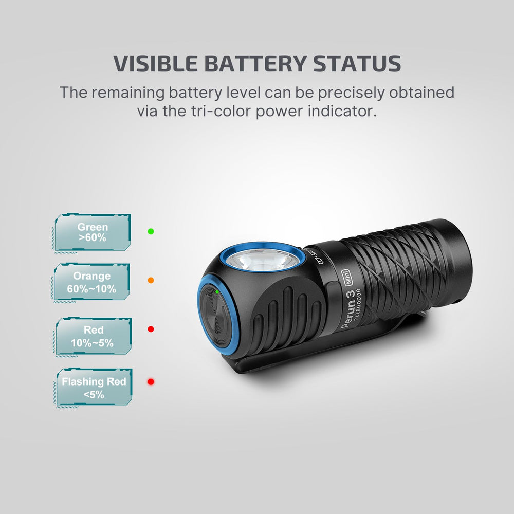 OLIGHT Perun 3 Mini pocket clip and magnetic tail carry