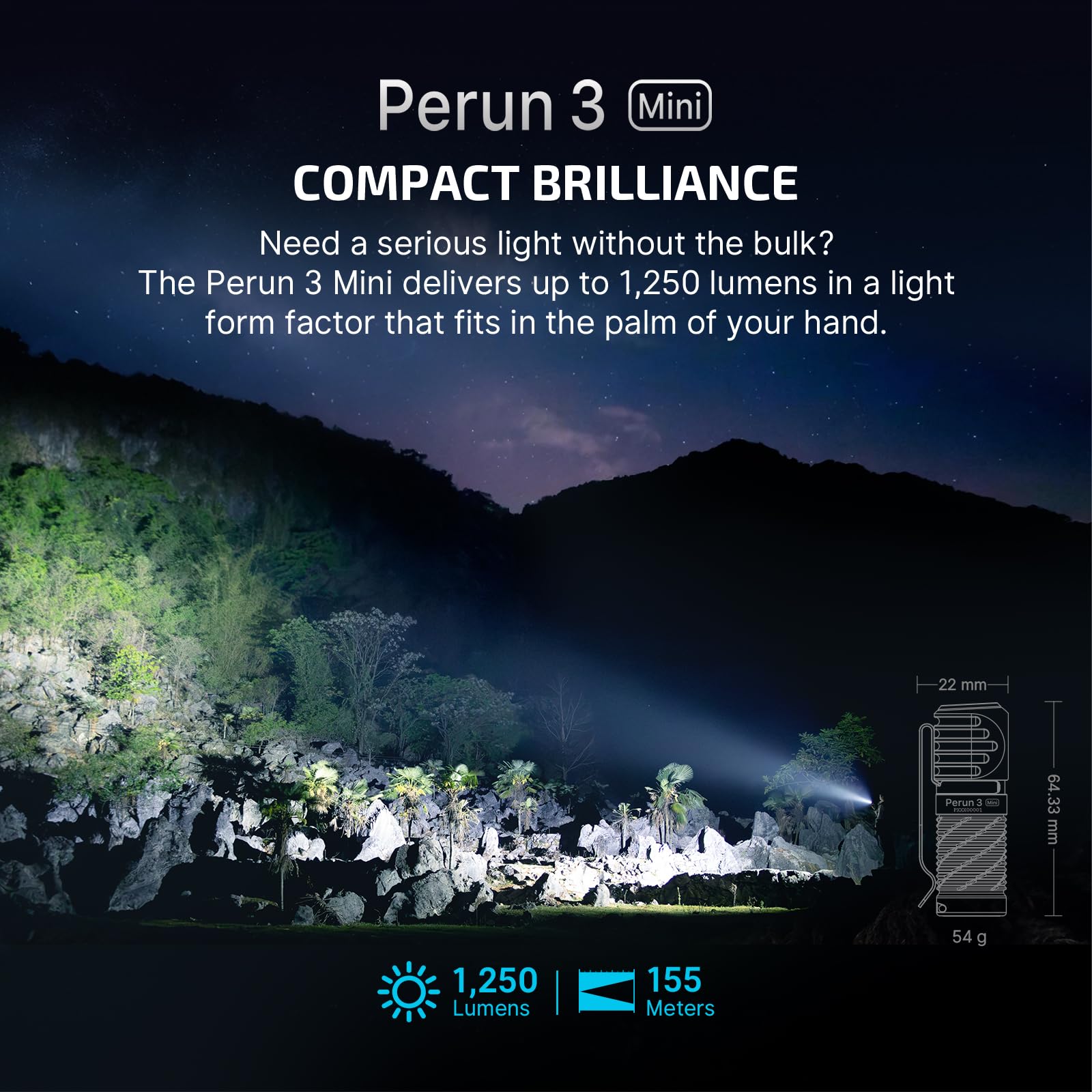 OLIGHT Perun 3 Mini recharge port enabling quick power top-ups