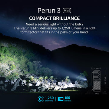 OLIGHT Perun 3 Mini side view highlights ergonomic design for all-day wear