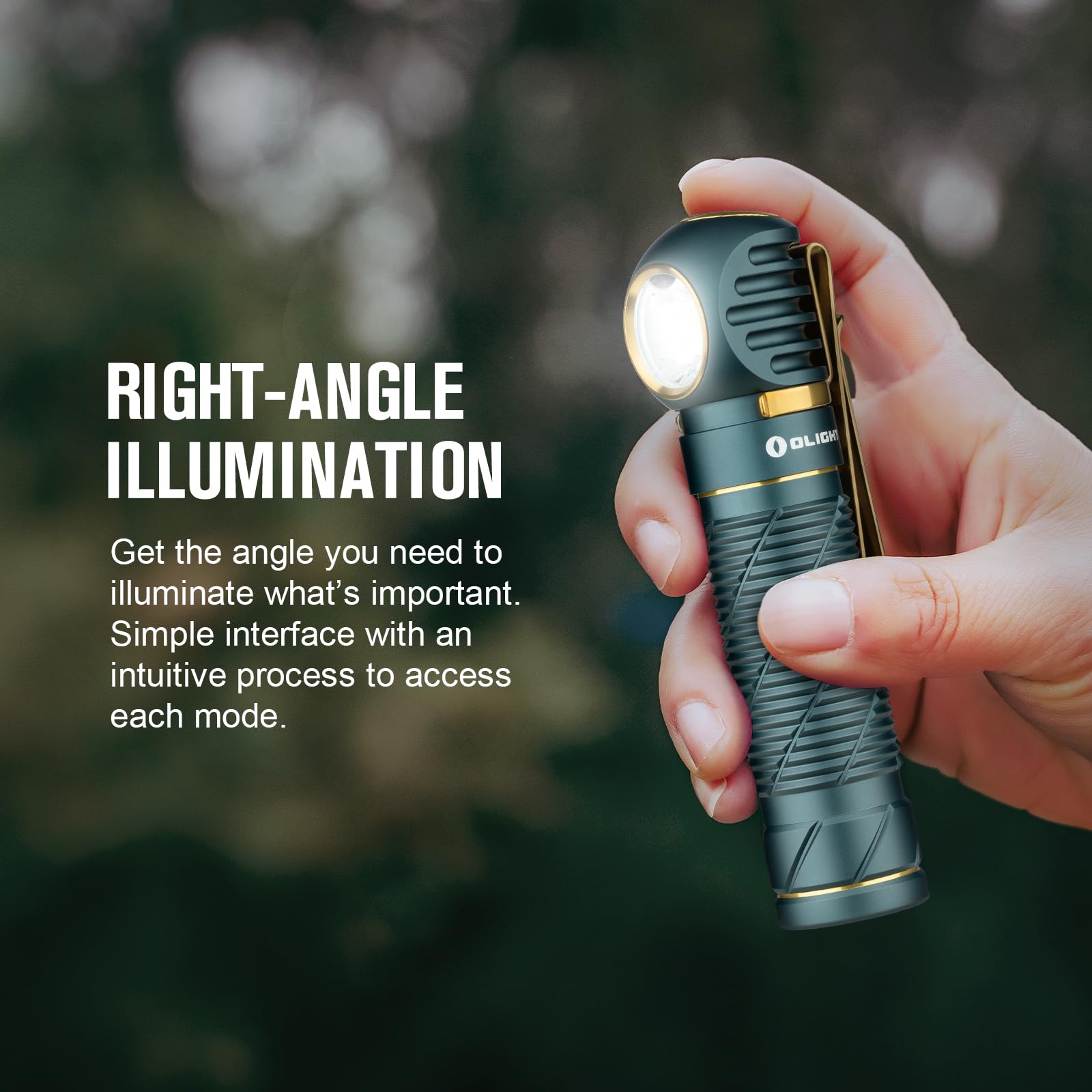 OLIGHT Perun 2 magnetic base enables hands-free mounting for tasks.