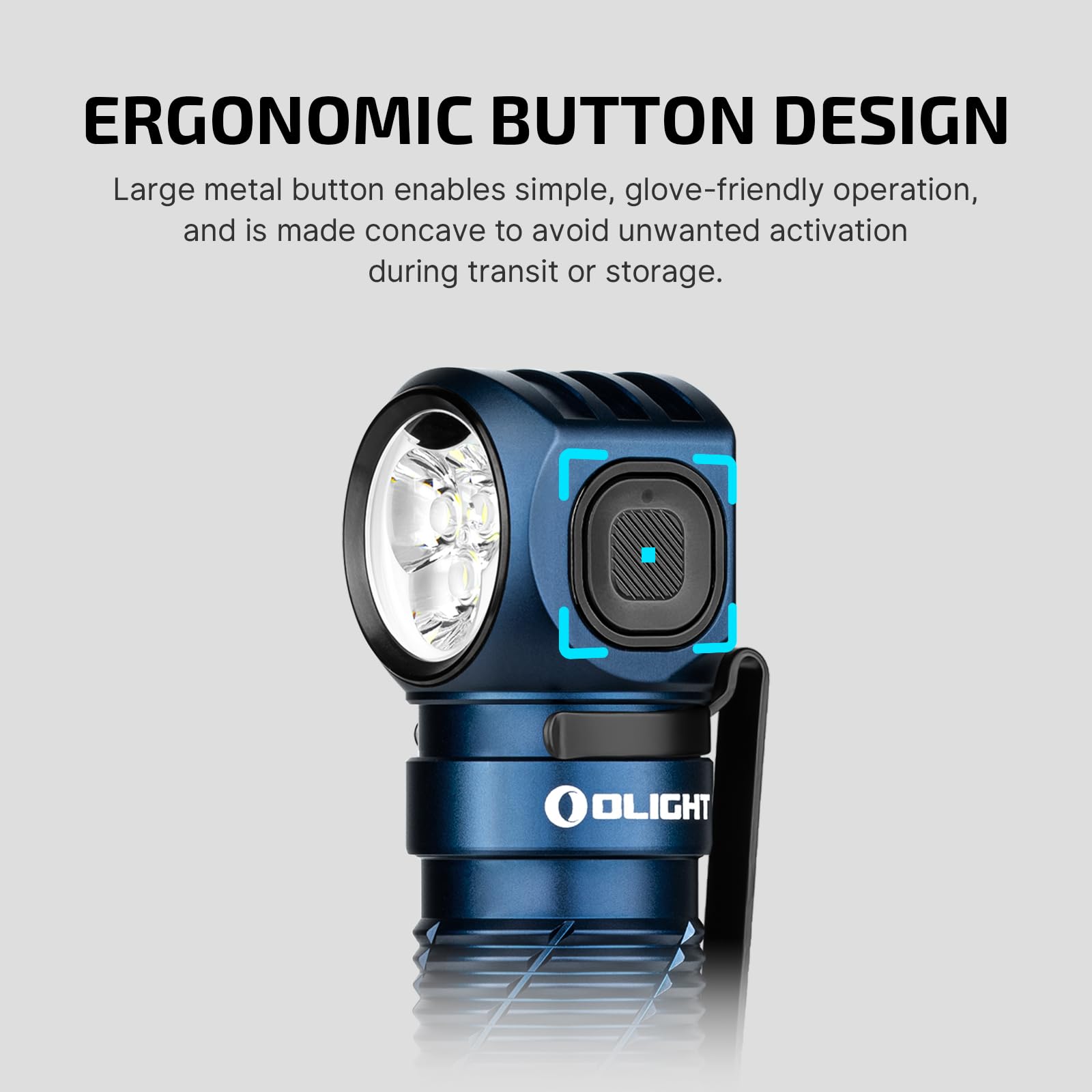 OLIGHT Perun 3 stainless-steel mount keeps the headlamp secure.